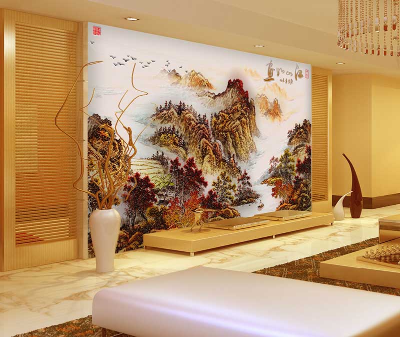 彩雕背景墻打印機打印效果